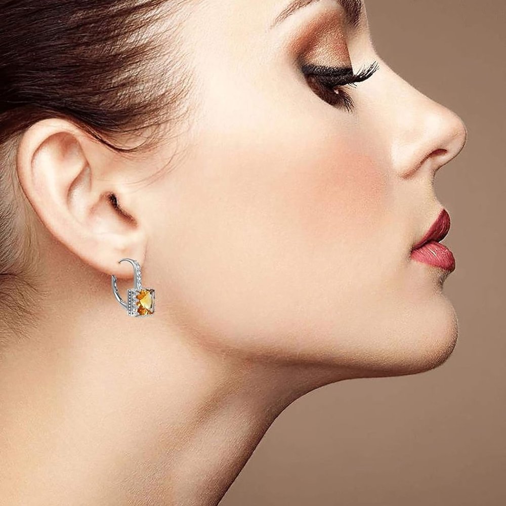 925 Silver Citrine Earrings